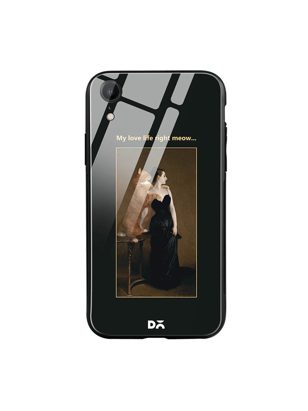 

DailyObjects Black & Brown Love Life Meow iPhone XR Glass Case