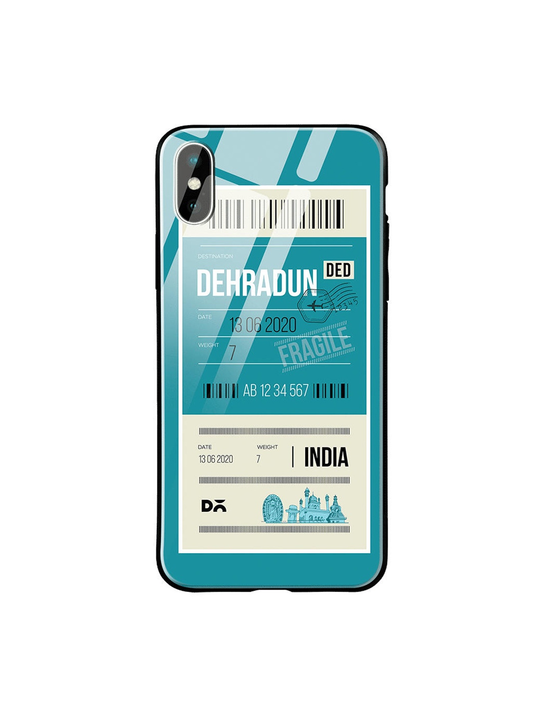 

DailyObjects Blue & White Dehradun City Tag iPhone XS Max Glass Case