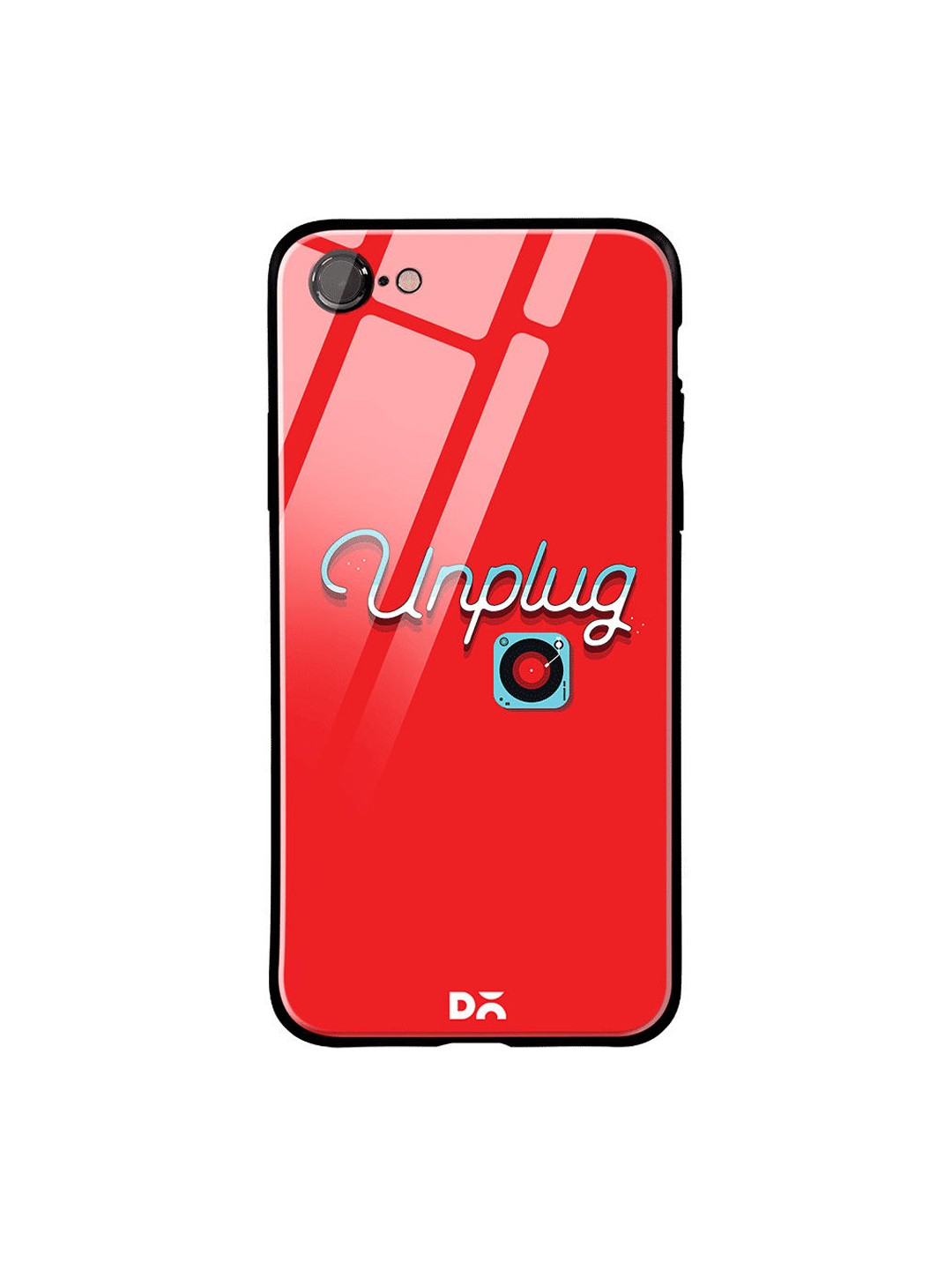 

DailyObjects Black & Red Unplug Tunes iPhone 8 Glass Case