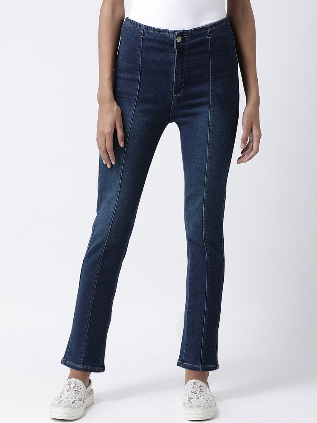 

KASSUALLY Women Navy Blue Slim Fit Mid-Rise Clean Look Jeans