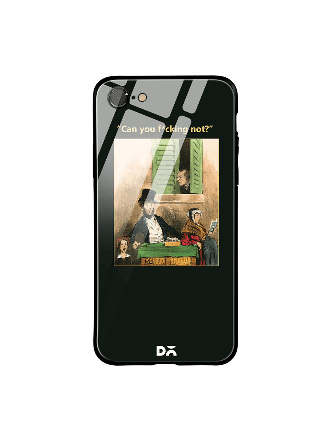 

DailyObjects Black & Beige Can You Not iPhone 8 Glass Case