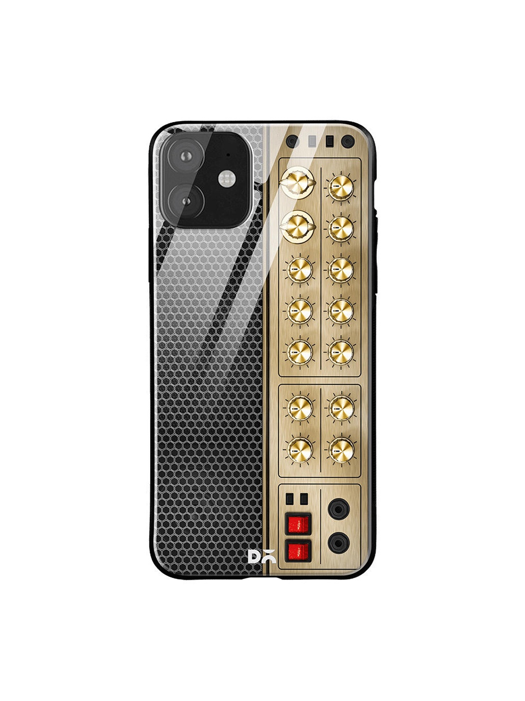 

DailyObjects Black & Gold-Toned Golden Amp iPhone 11 Glass Case
