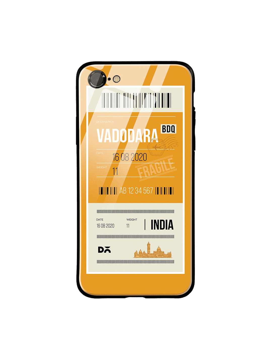 

DailyObjects Orange & Beige Vadodara City Tag iPhone 7 Glass Cover