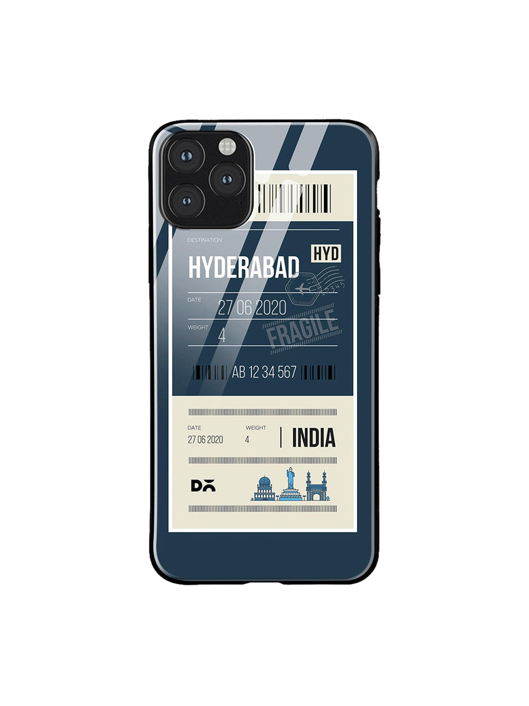 

DailyObjects Blue & White Hyderabad City Tag iPhone 11 Pro Glass Case