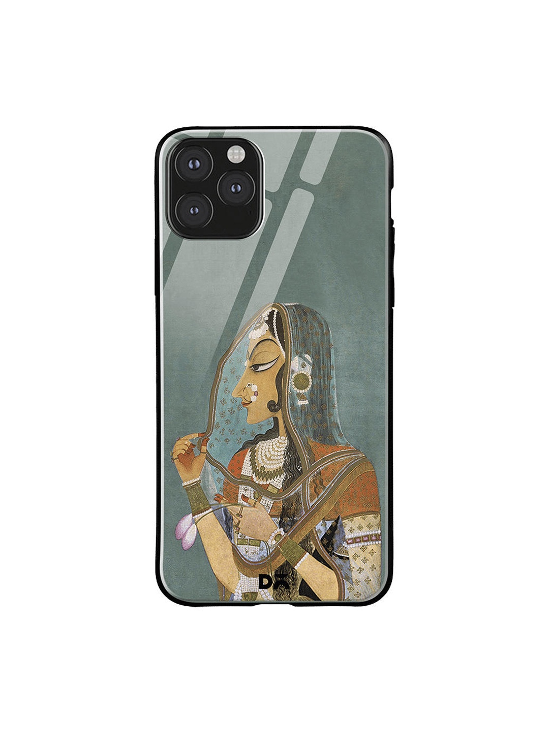 

DailyObjects Grey & Brown Vieled Woman iPhone 11 Pro Max Glass Case, Green