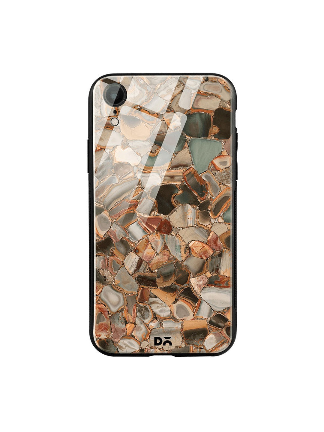 

DailyObjects Brown & Grey Marble Mosaic iPhone XR Glass Case