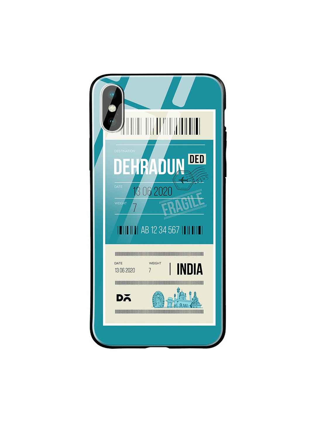 

DailyObjects Blue & Beige Dehradun City Tag iPhone XS Glass Cover
