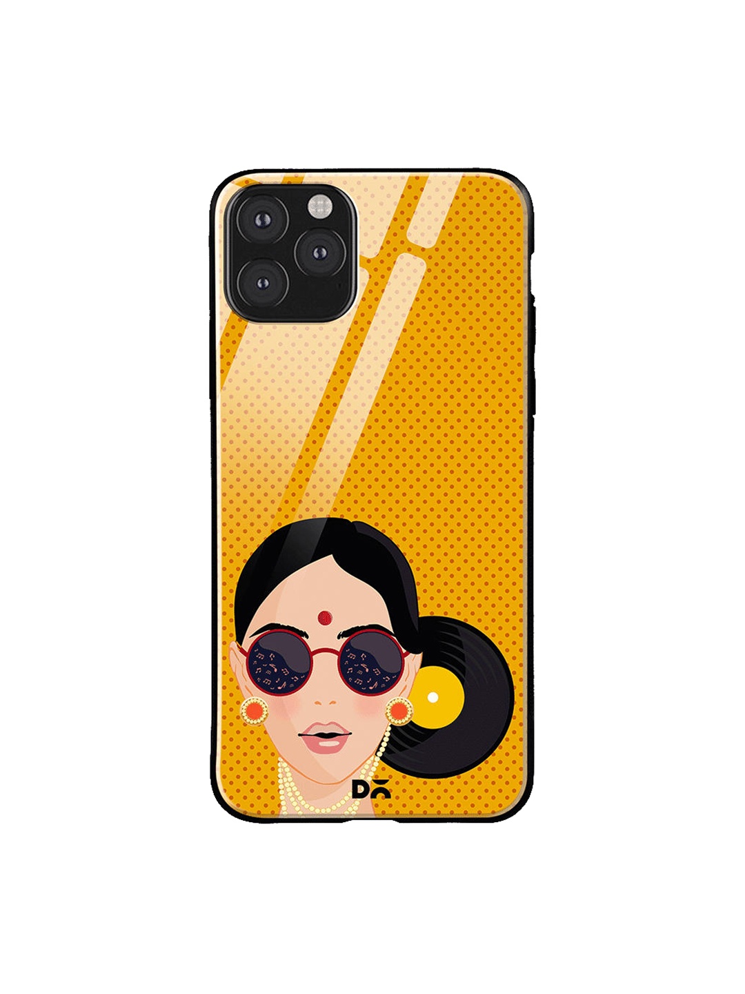 

DailyObjects Yellow & Black Disk Bun iPhone 11 Pro Max Glass Cover