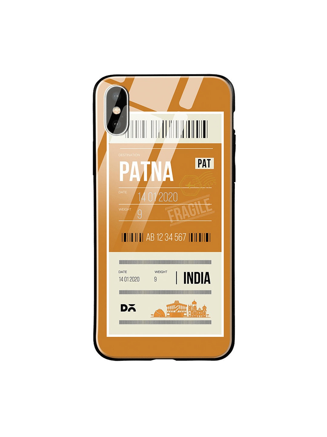 

DailyObjects Mustard Yellow & White Patna City Tag iPhone X Glass Case
