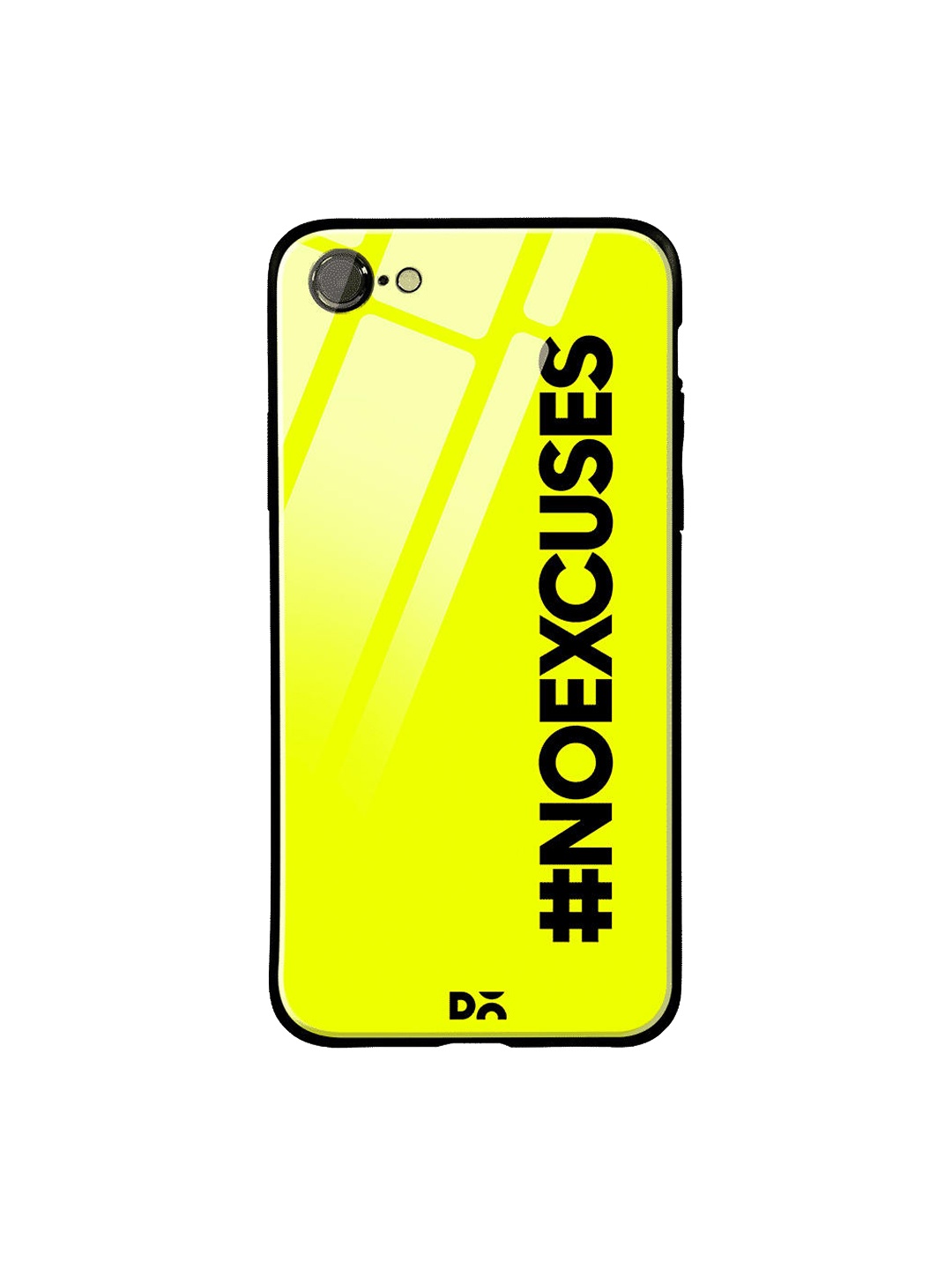 

DailyObjects Fluorescent Green & Black No Excuses iPhone 8 Glass Mobile Cover