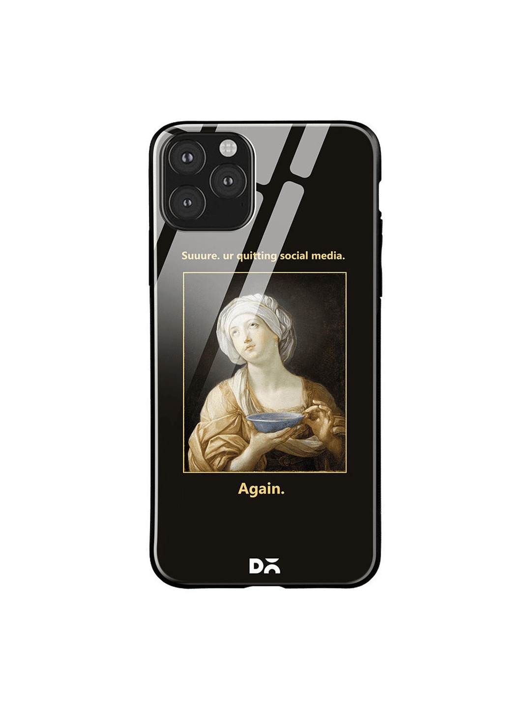 

DailyObjects Black & Beige Social Media iPhone 11 Pro Glass Case
