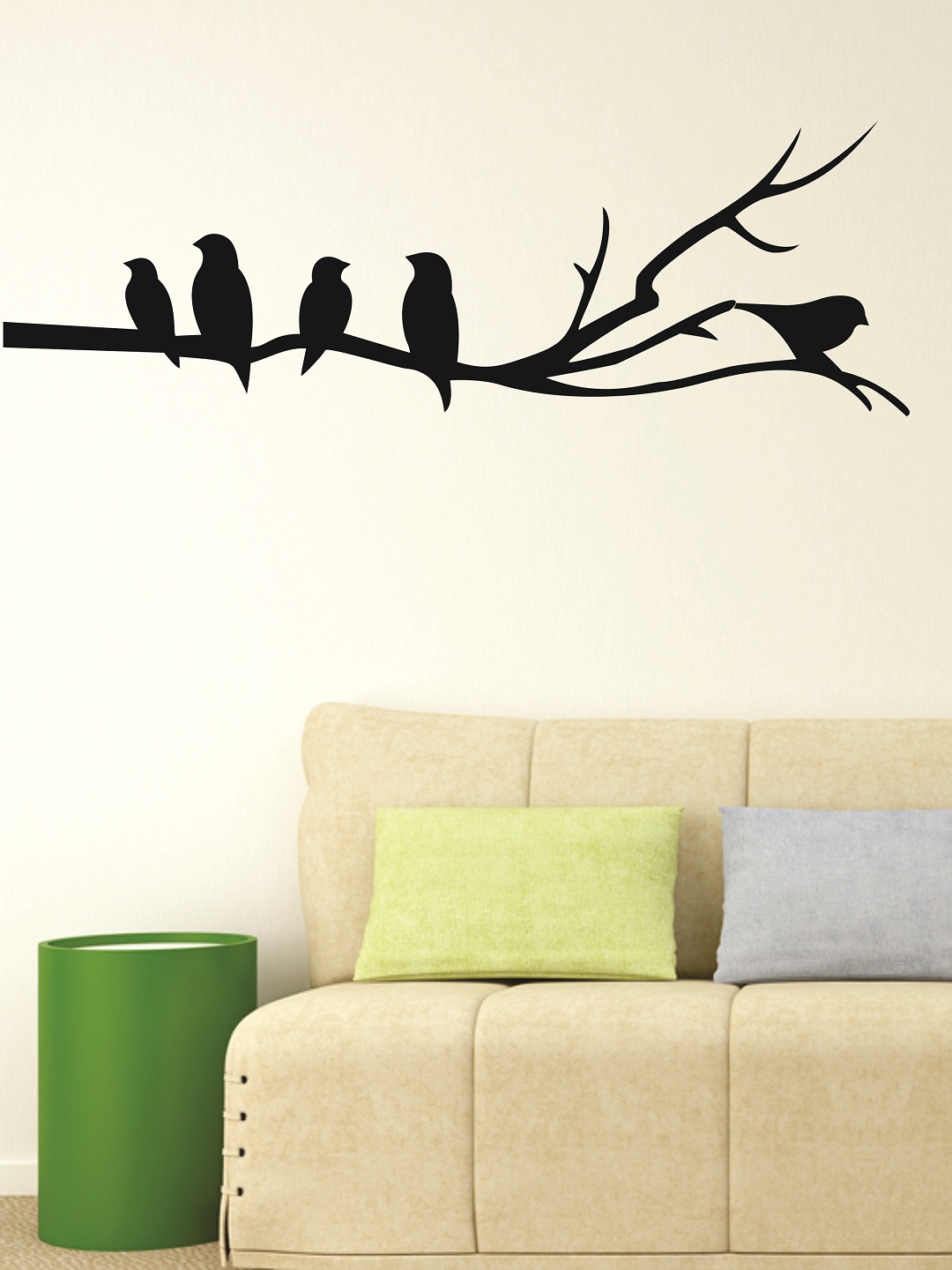 

WALLSTICK Black Birds On Tree Large Vinyl Wall Sticker