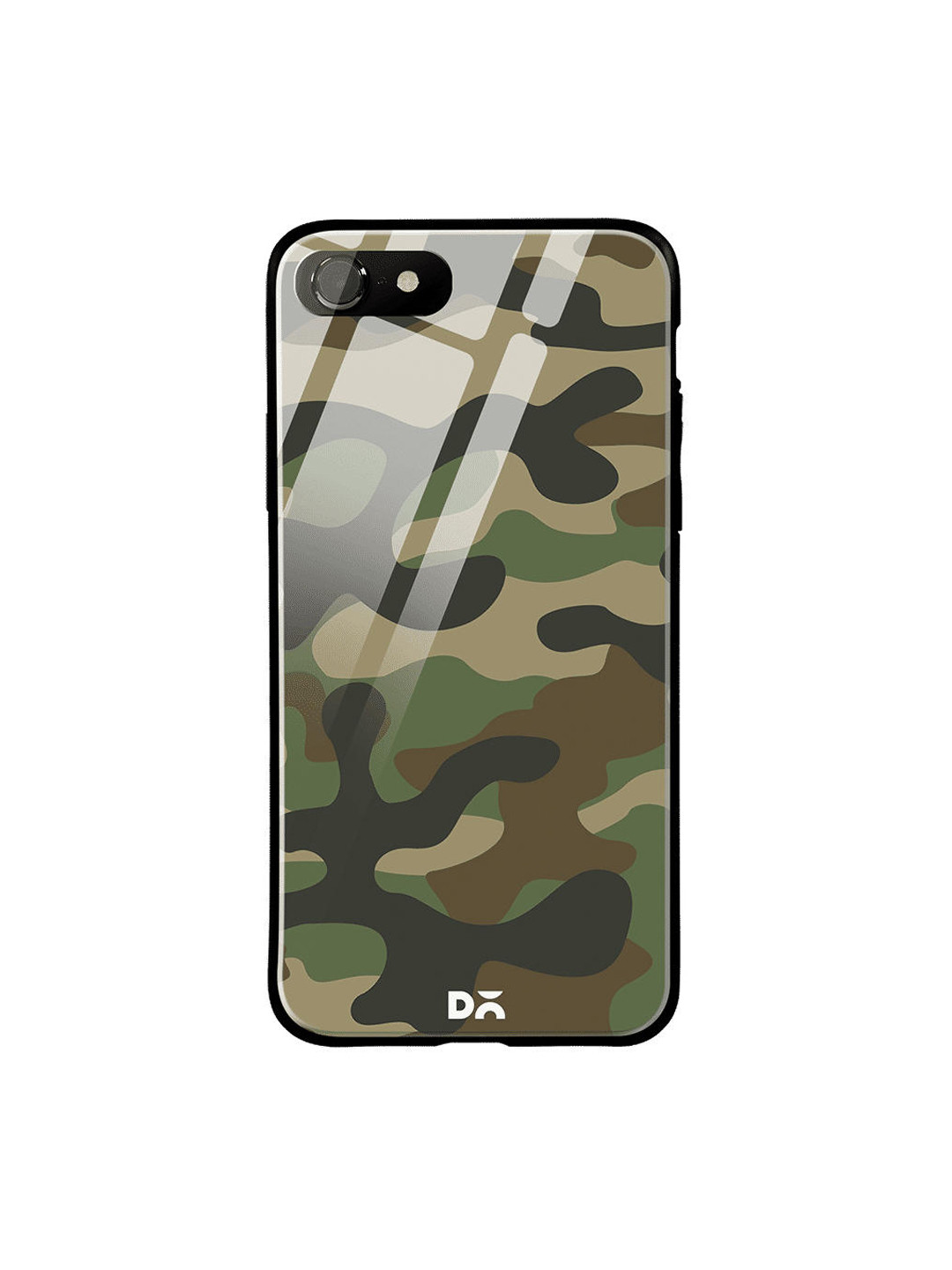 

DailyObjects Olive Green & Brown Camouflage iPhone 8 Glass Cover