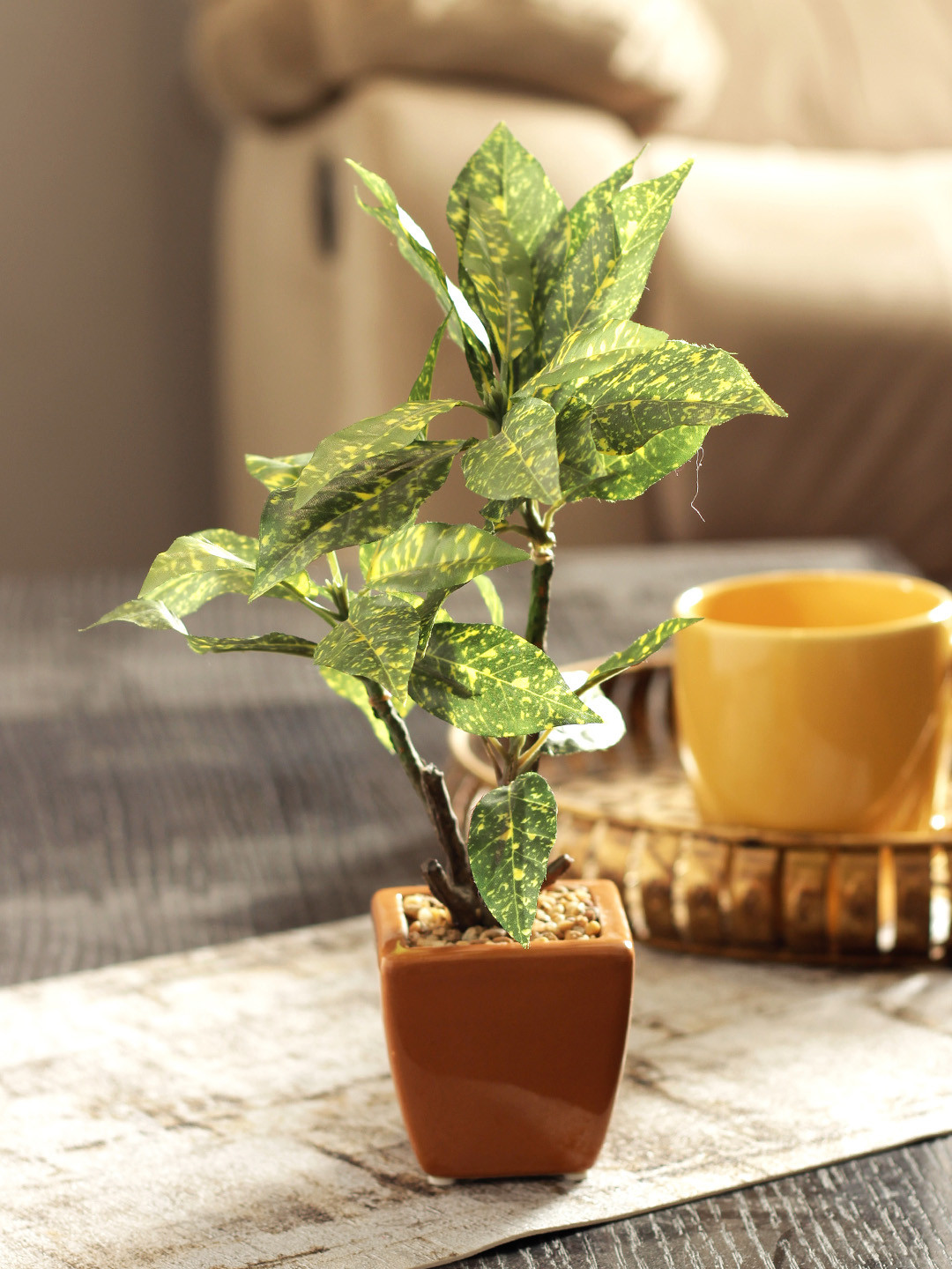 

HomeTown Green & Brown Sage Artificial Plant with Pot