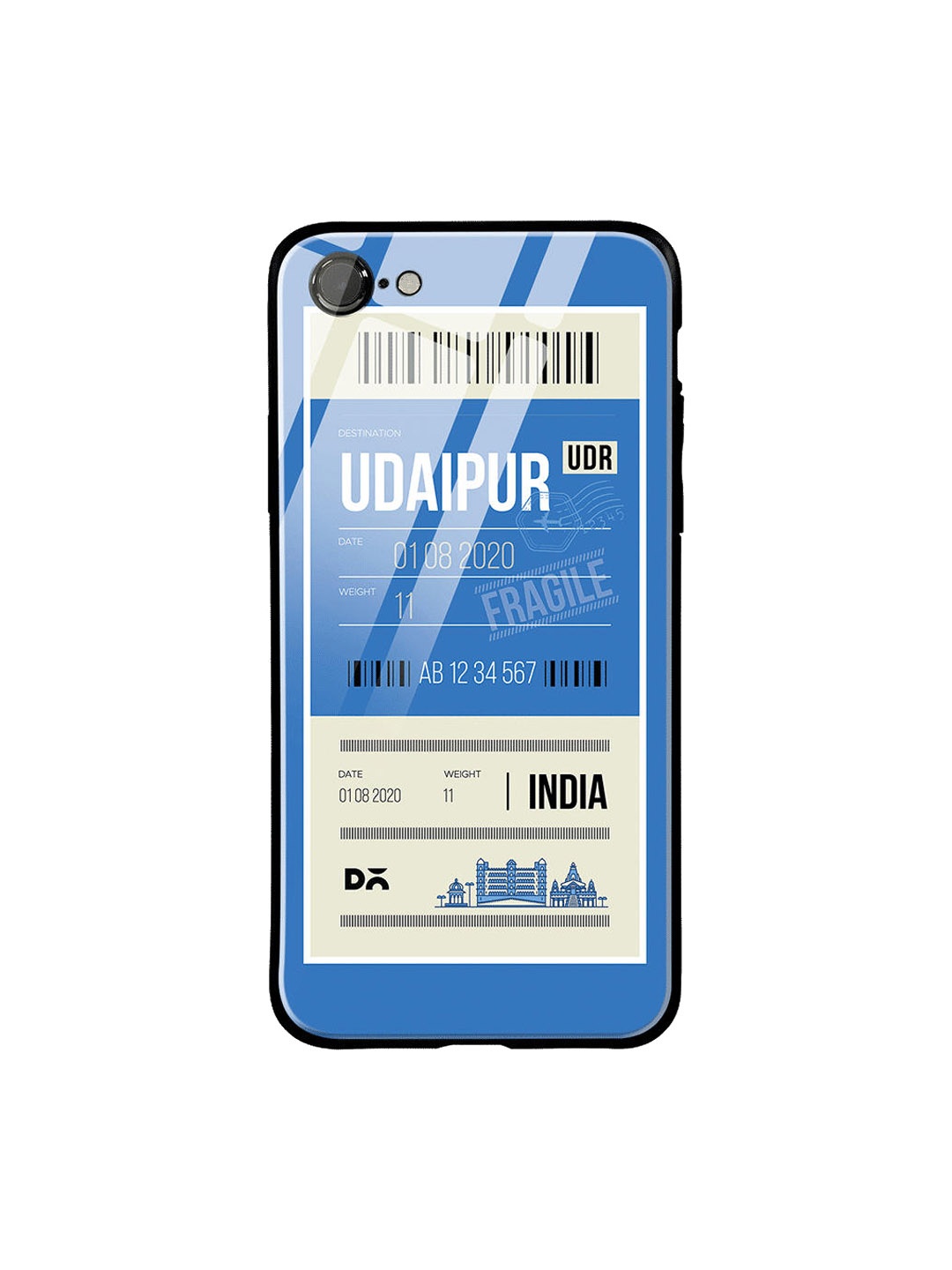

DailyObjects Blue & White Udaipur City Tag iPhone 7 Glass Case