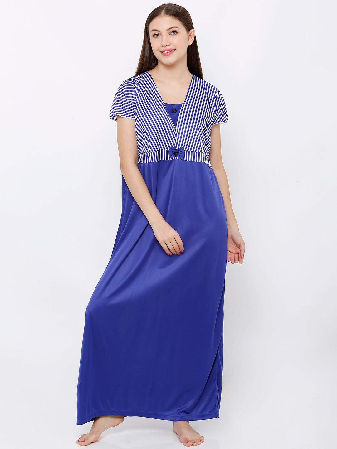

Pretty Awesome Blue Striped Nightdress