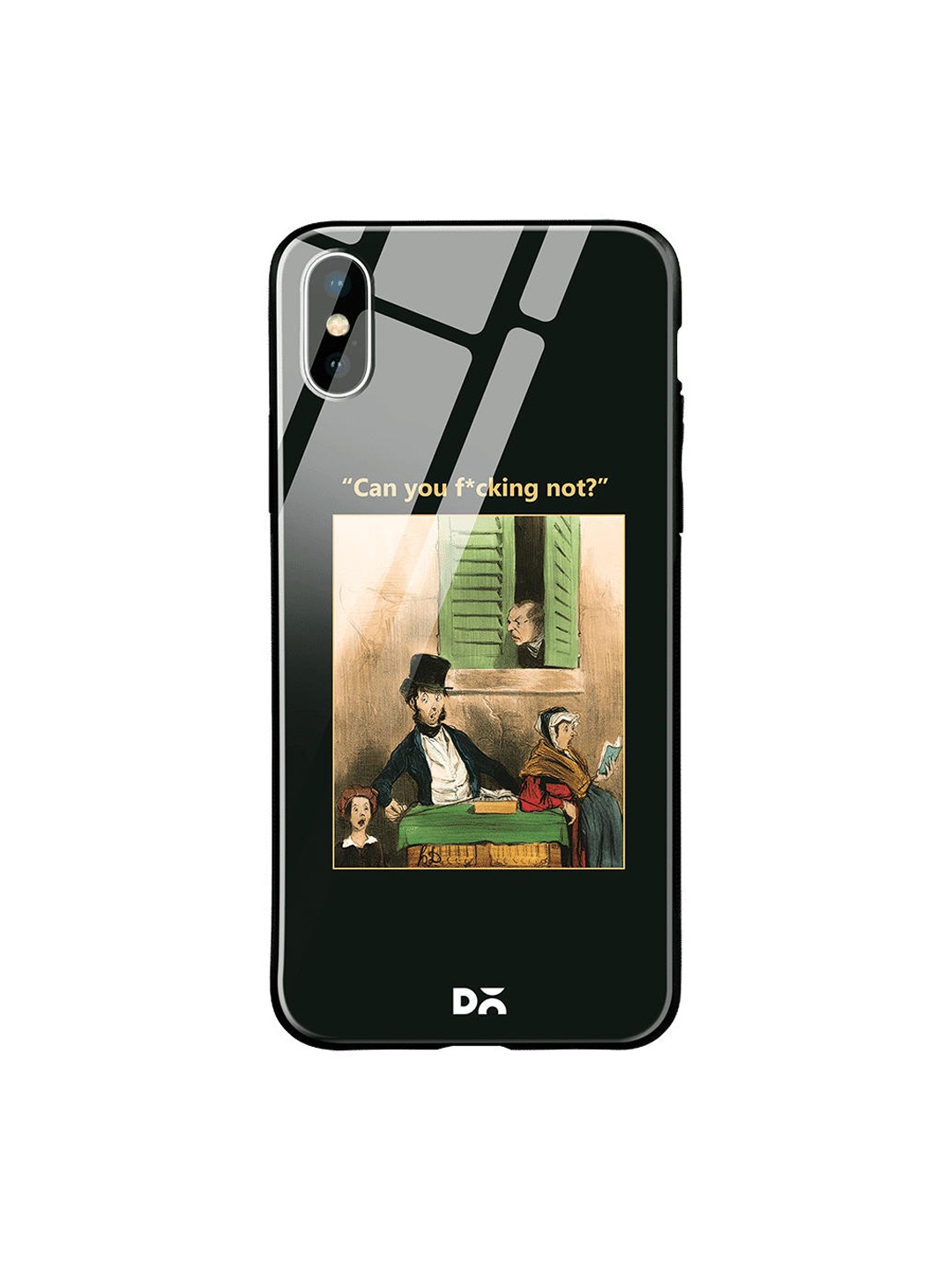 

DailyObjects Black & Beige Can You Not iPhone XS Glass Case
