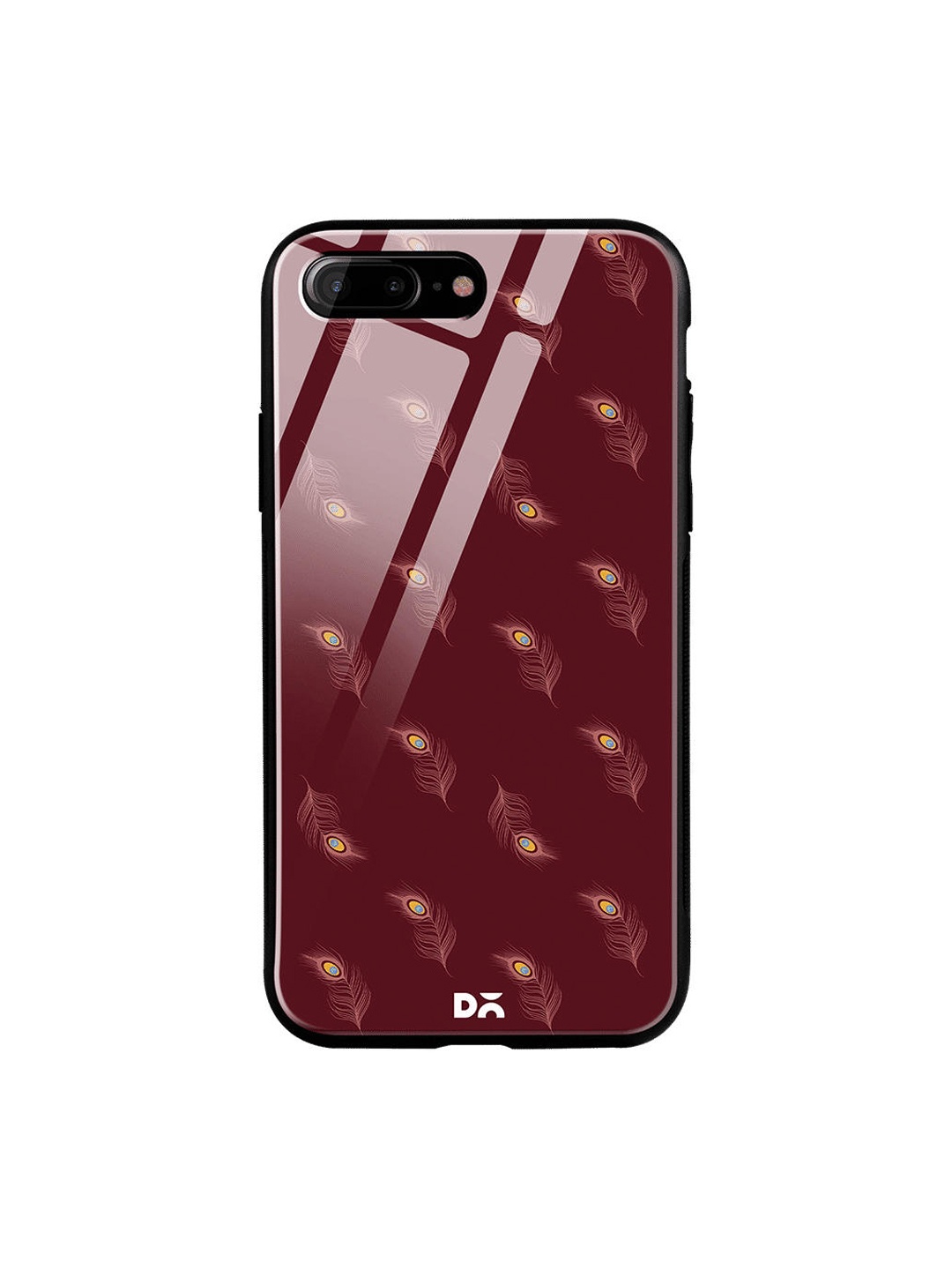 

DailyObjects Maroon Feathers iPhone 7 Plus Glass Case