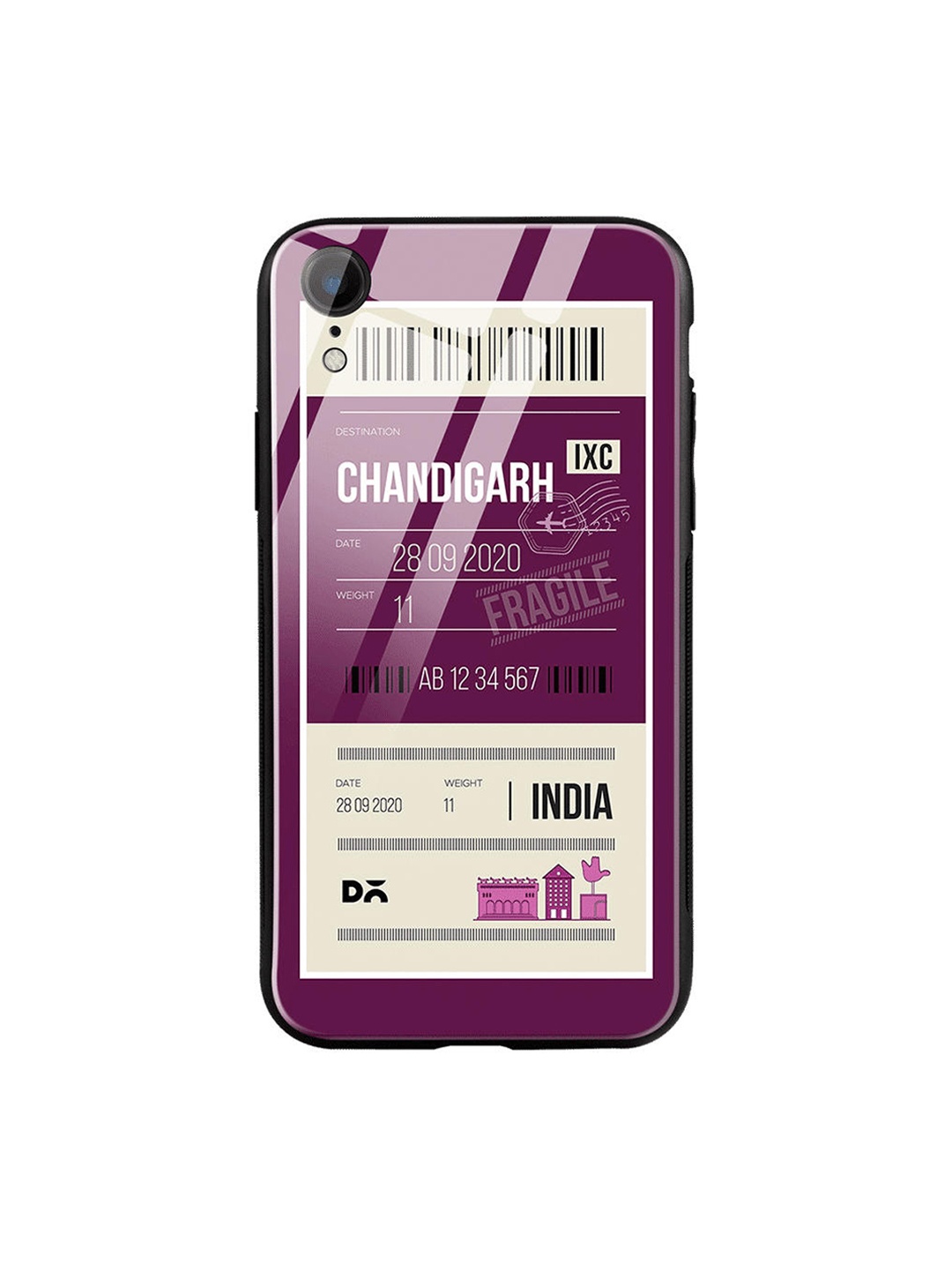 

DailyObjects Purple & White Chandigarh City Tag iPhone XR Glass Case