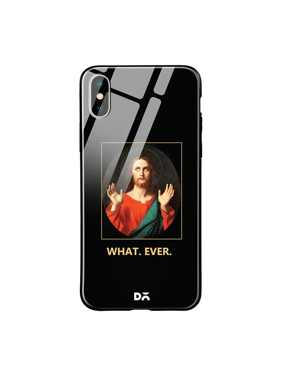 

DailyObjects Black & Red What Ever iPhone XS Plus Glass Case