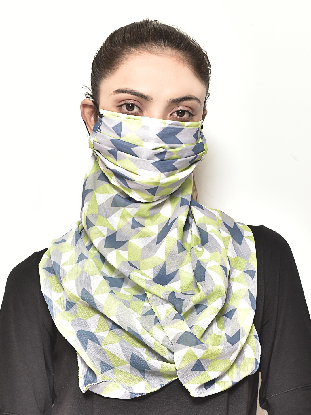 

SWAYAM Women Single 3-Ply Outdoor Protective Scarf Style Face Mask, Multi