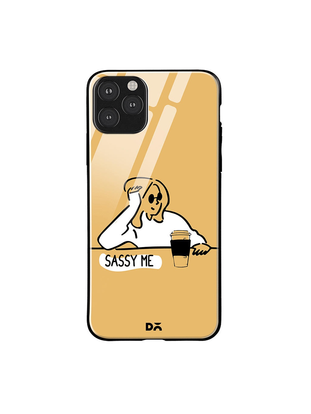 

DailyObjects Mustard Yellow & White Sassy Me iPhone 11 Pro Glass Case