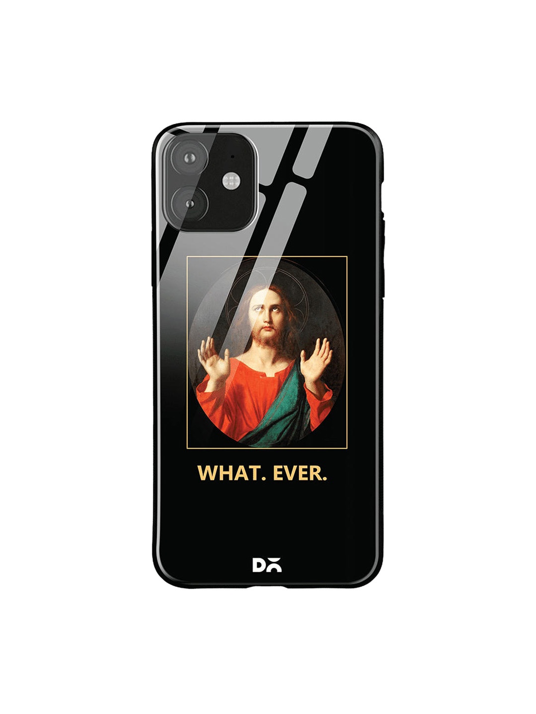 

DailyObjects Black & Orange What Ever iPhone 11 Glass Case