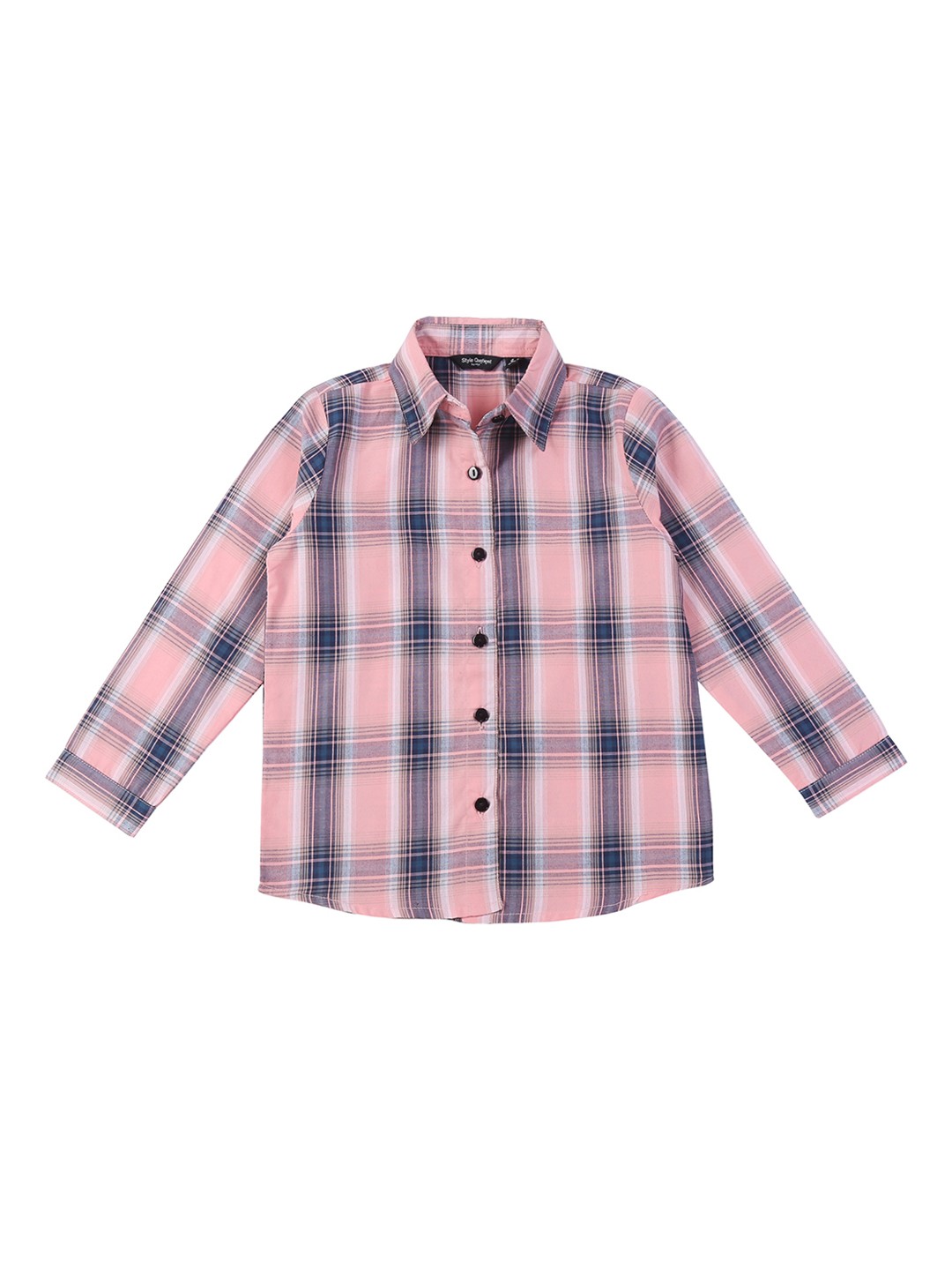 

Style Quotient Girls Pink & Blue Regular Fit Checked Casual Shirt