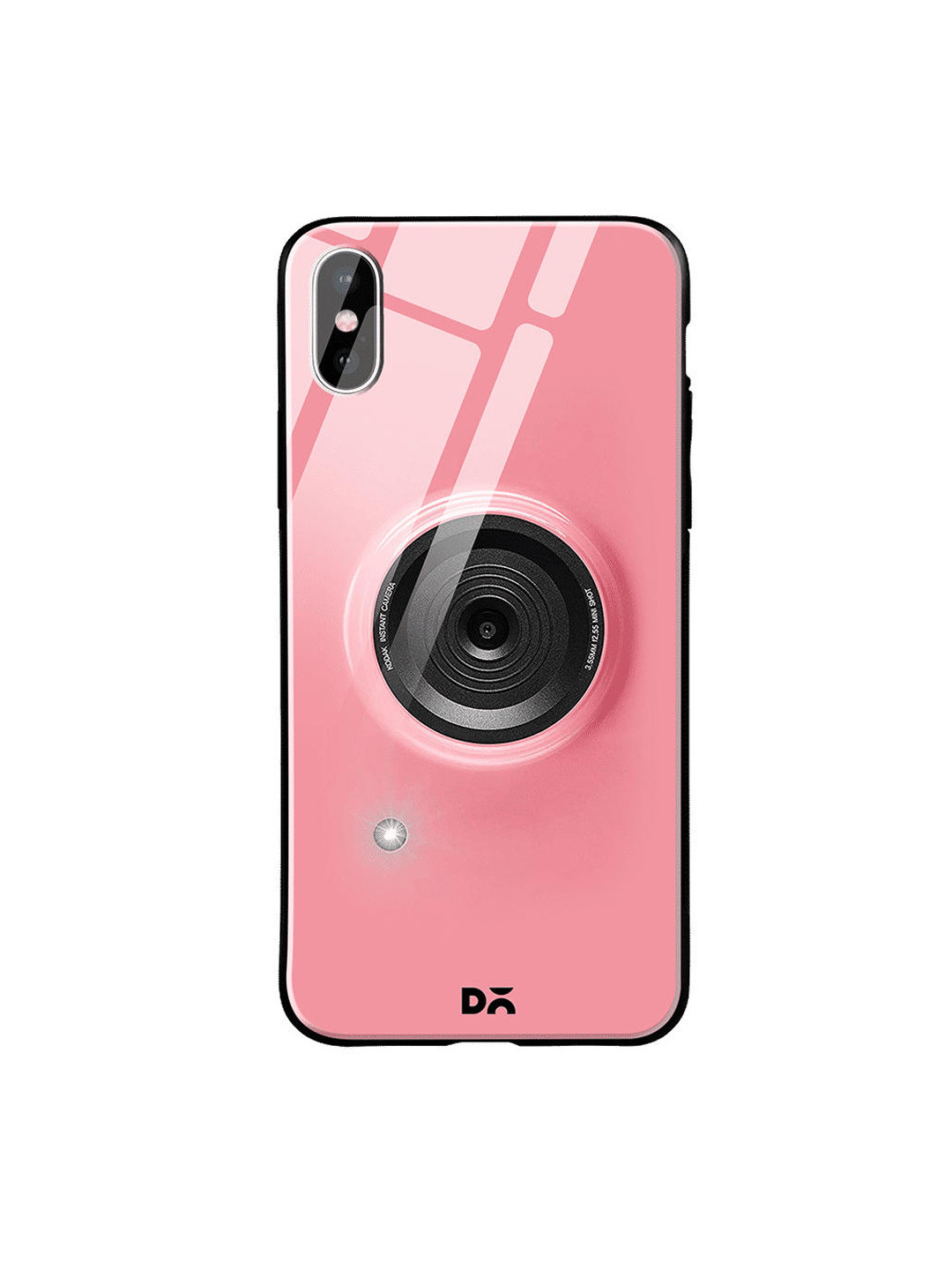

DailyObjects Pink & Black Kodak Camera iPhone XS Glass Case