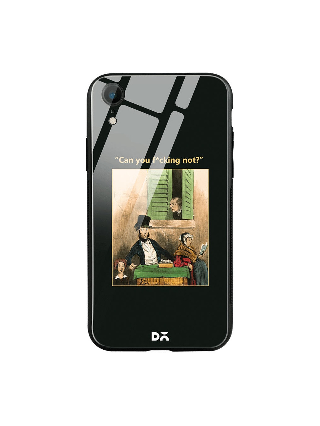 

DailyObjects Black & Beige Can You Not iPhone XR Glass Case