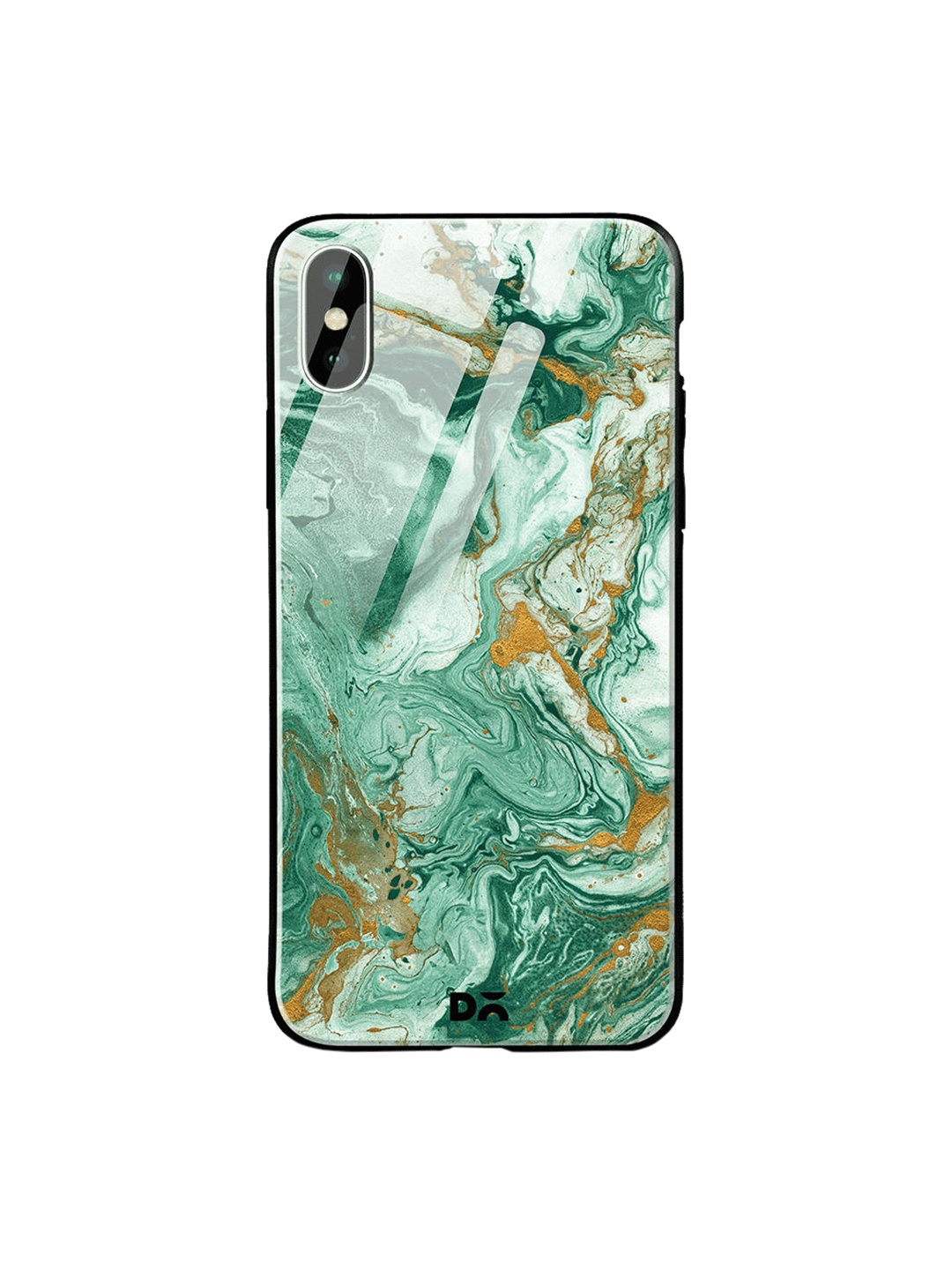 

DailyObjects Sea Green & Gold-Toned Marble Forest iPhone XS Glass Case