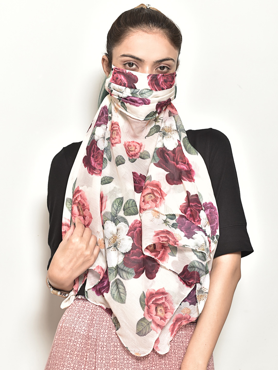 

SWAYAM Women Single 3-Ply Outdoor Protective Scarf Style Face Mask, Multi
