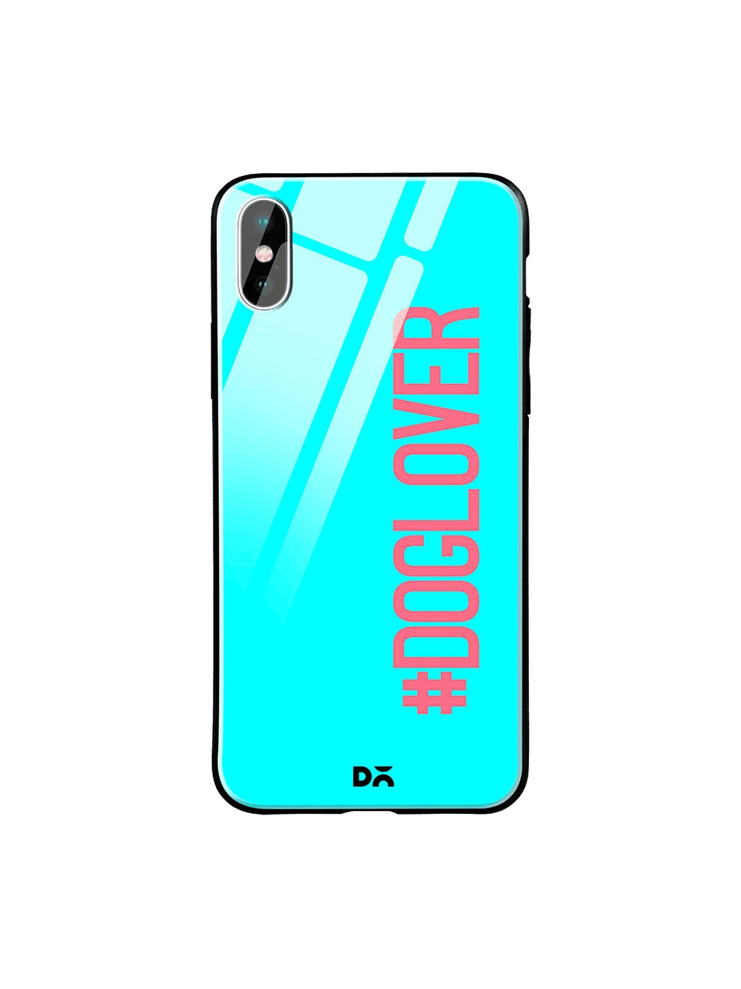 

DailyObjects Turquoise Blue & Pink Dog Lover iPhone XS Glass Case
