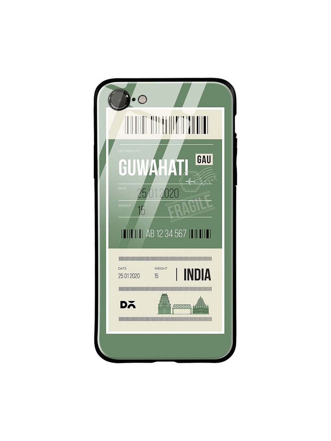 

DailyObjects Green & Beige Guwahati City Tag iPhone 8 Glass Cover