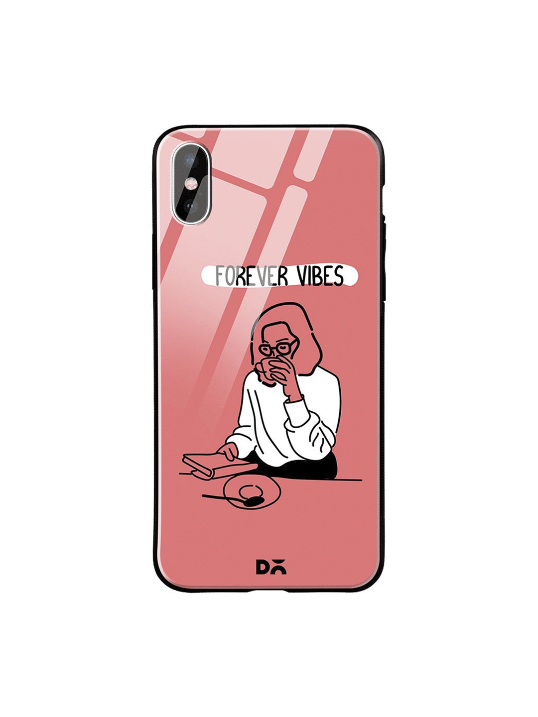 

DailyObjects Pink & White Forever Vibes iPhone X Glass Case