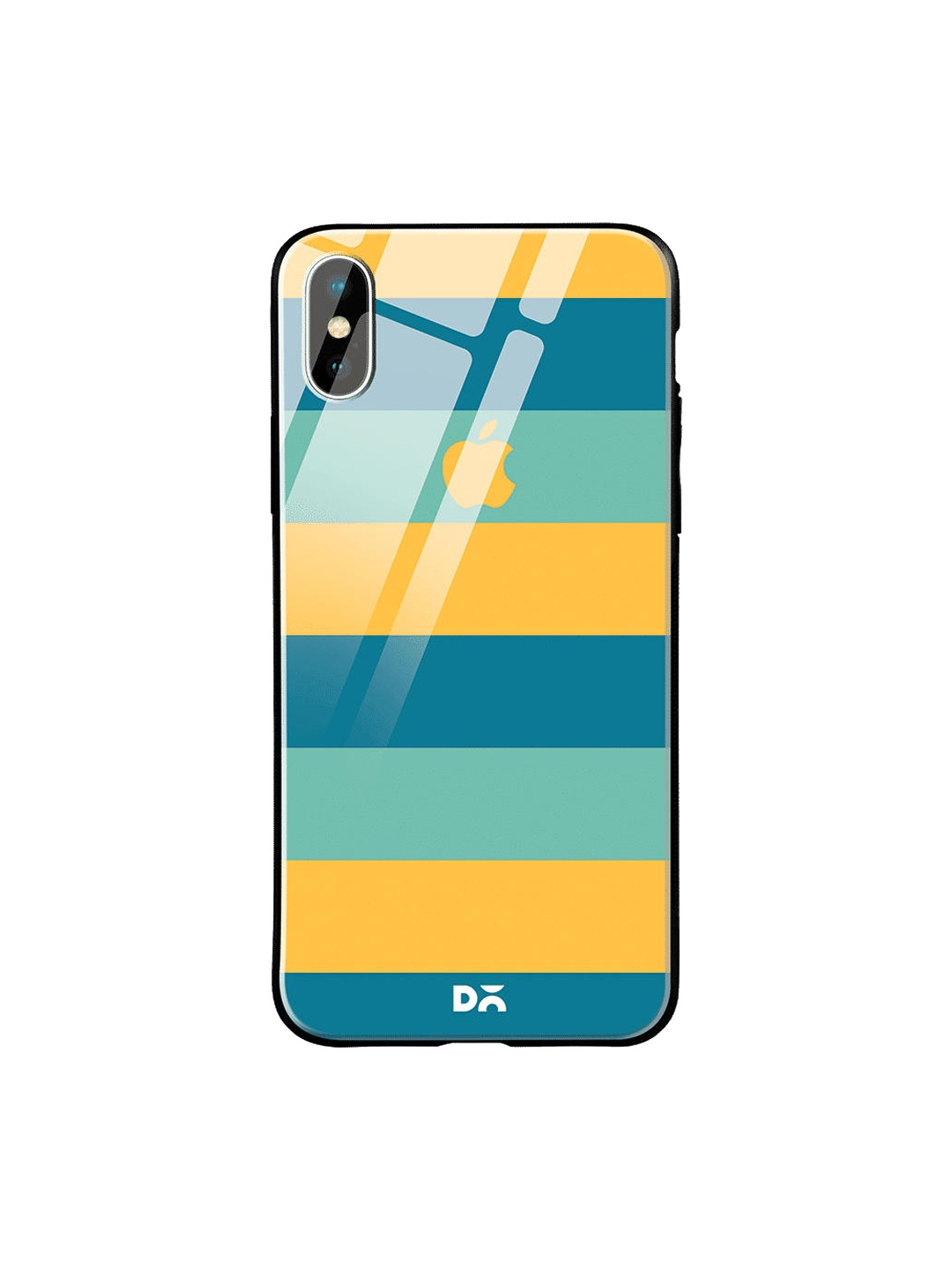 

DailyObjects Yellow & Blue Tropical Lines iPhone XS Max Glass Case