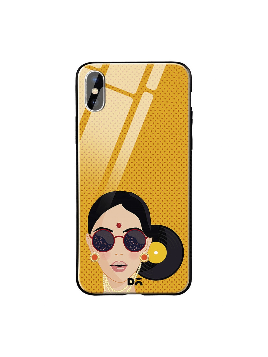 

DailyObjects Yellow & Black Disk Bun iPhone XS Max Glass Cover