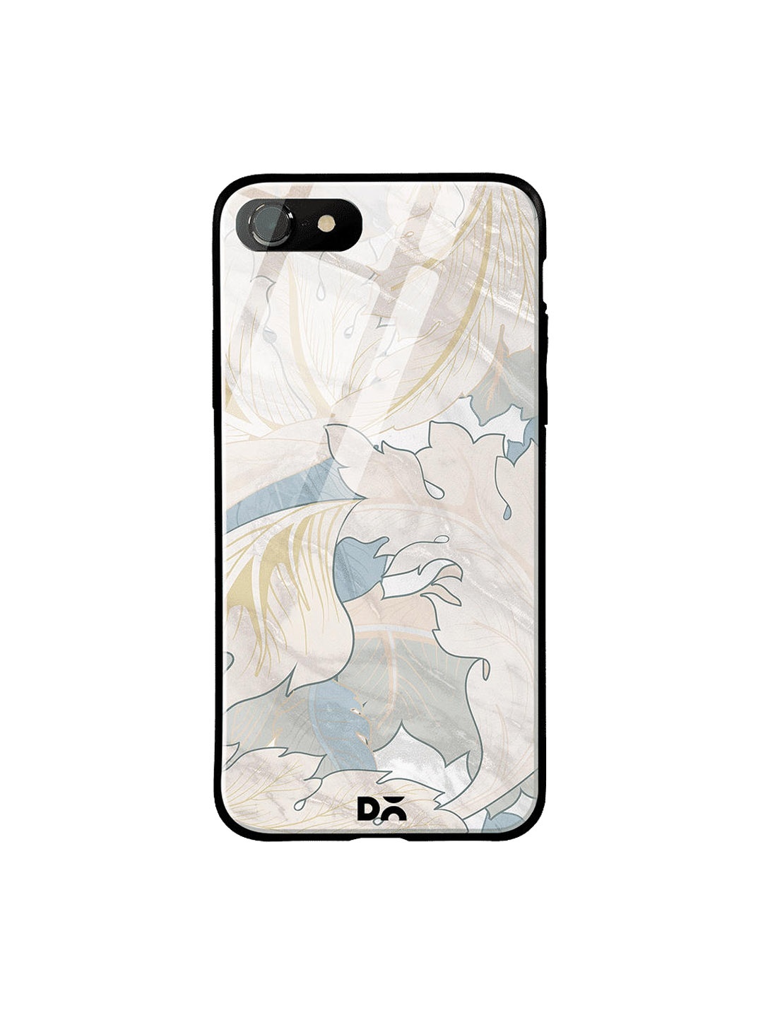 

DailyObjects Grey & Blue Marble Leaves iPhone 7 Glass Case