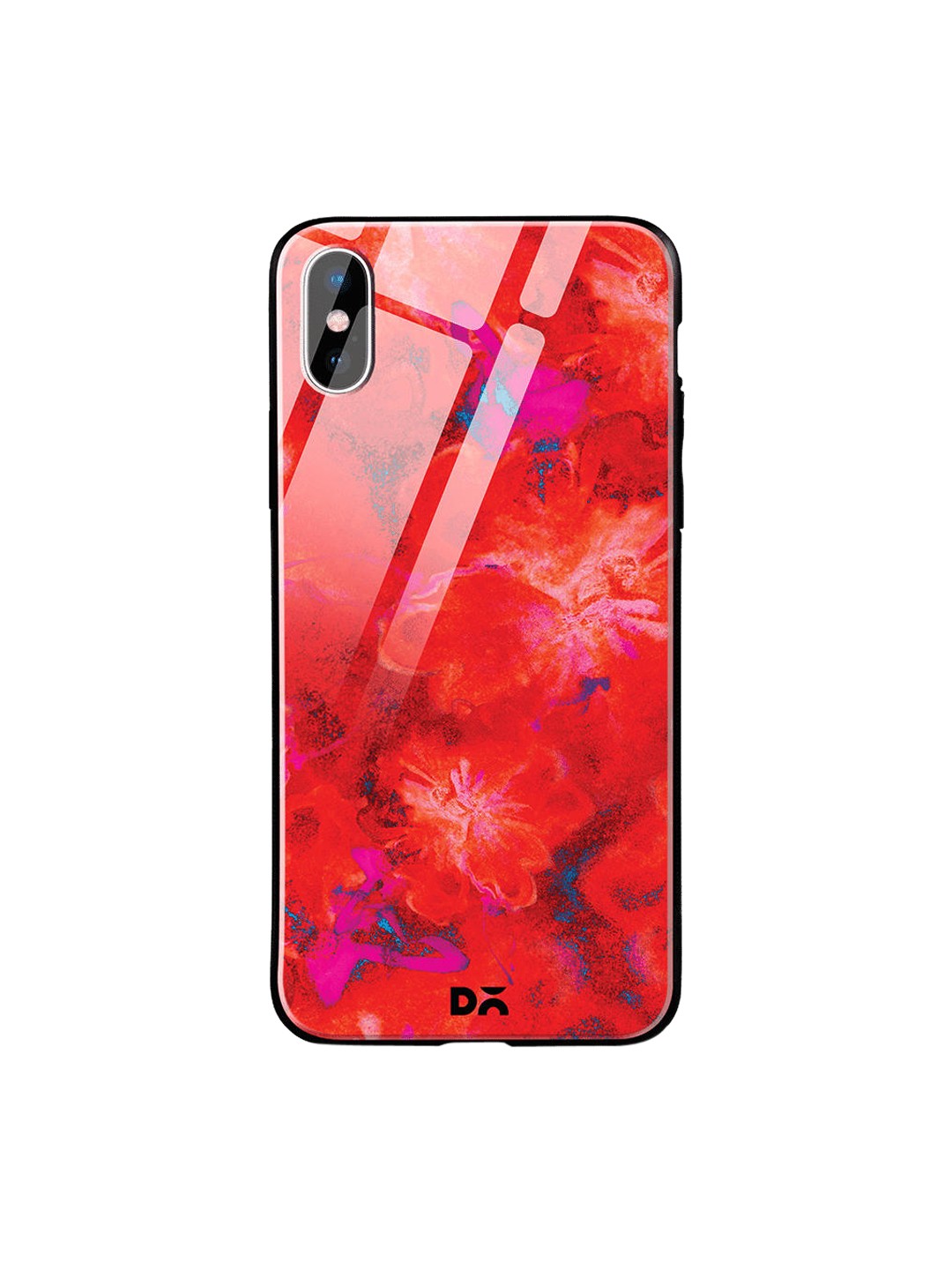 

DailyObjects Red & Pink Large Marble Flowers iPhone XS Glass Cover