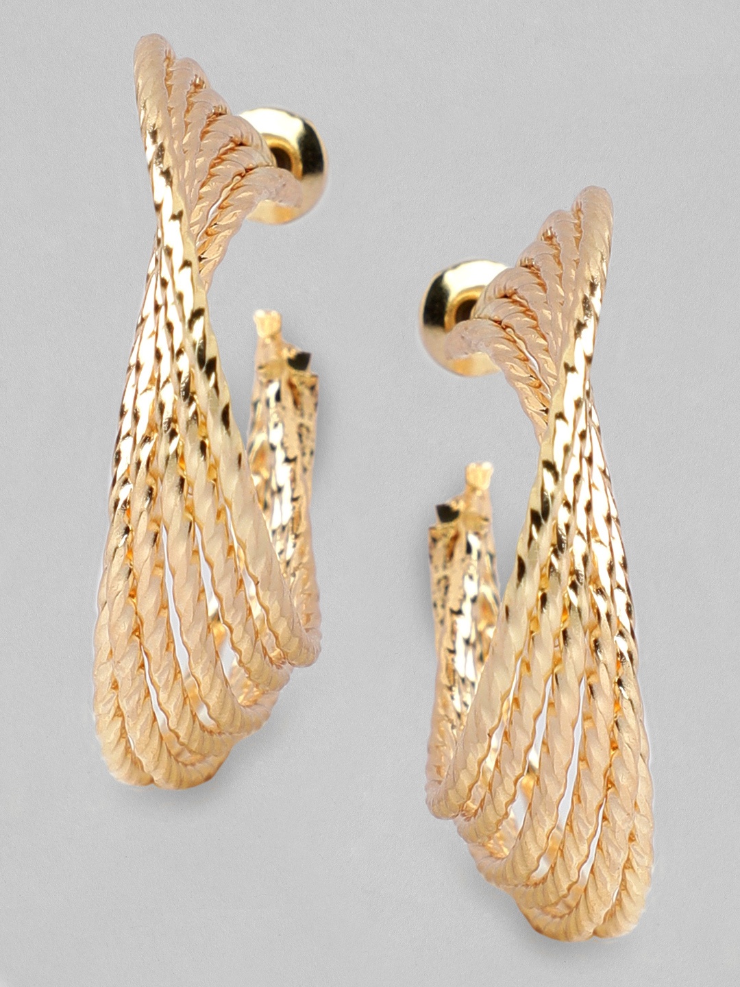 

TOKYO TALKIES X rubans FASHION ACCESSORIES Gold-Plated Circular Half Hoop Earrings