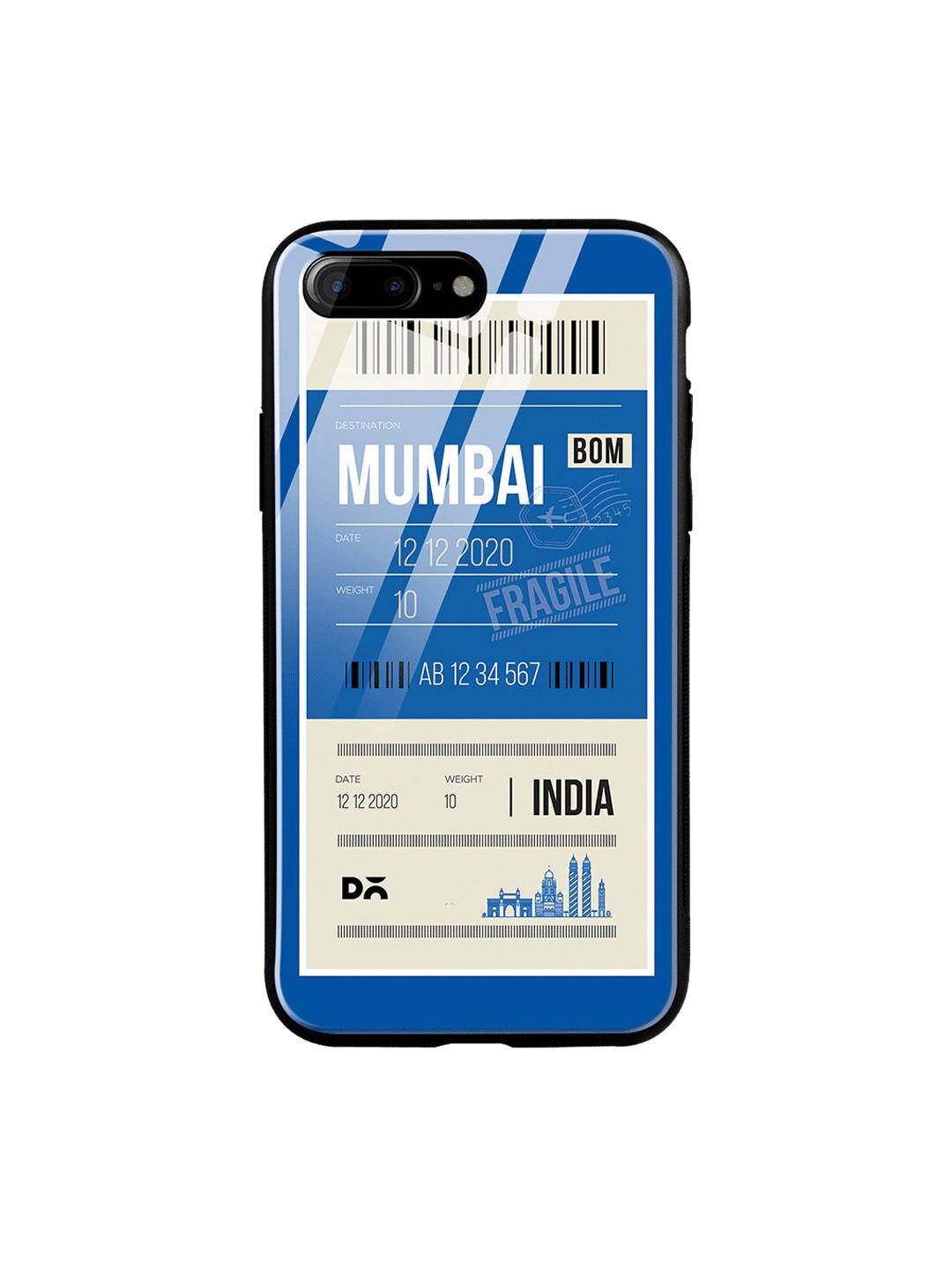 

DailyObjects Blue & White Mumbai City Tag iPhone 7 Plus Glass Case