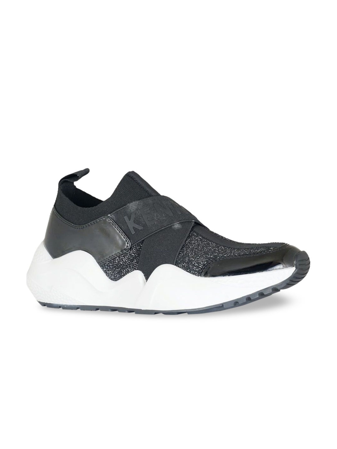 Kenneth Cole Women Black & White Slip-On Sneakers