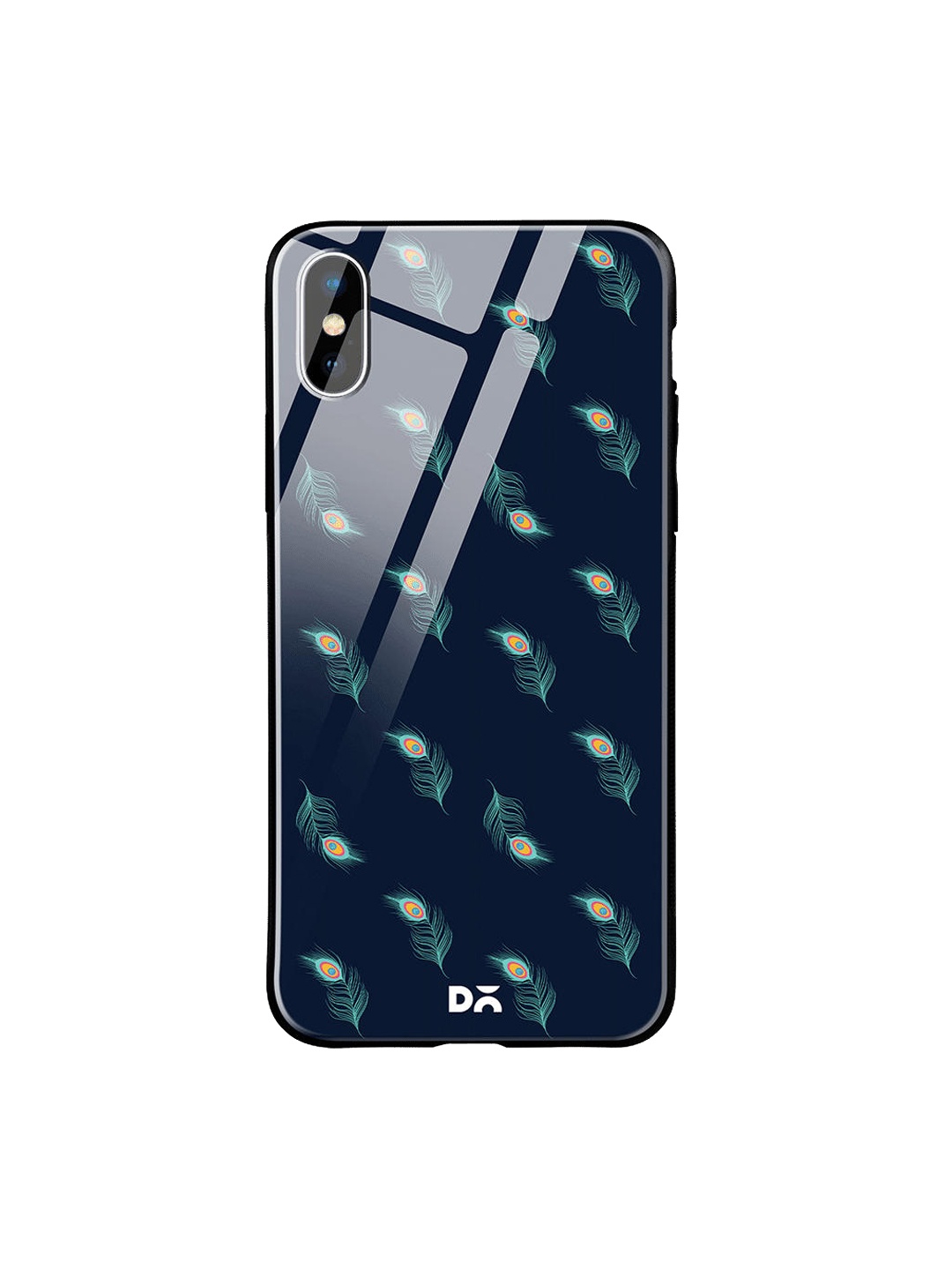 

DailyObjects Navy Blue Feathers iPhone X Glass Case