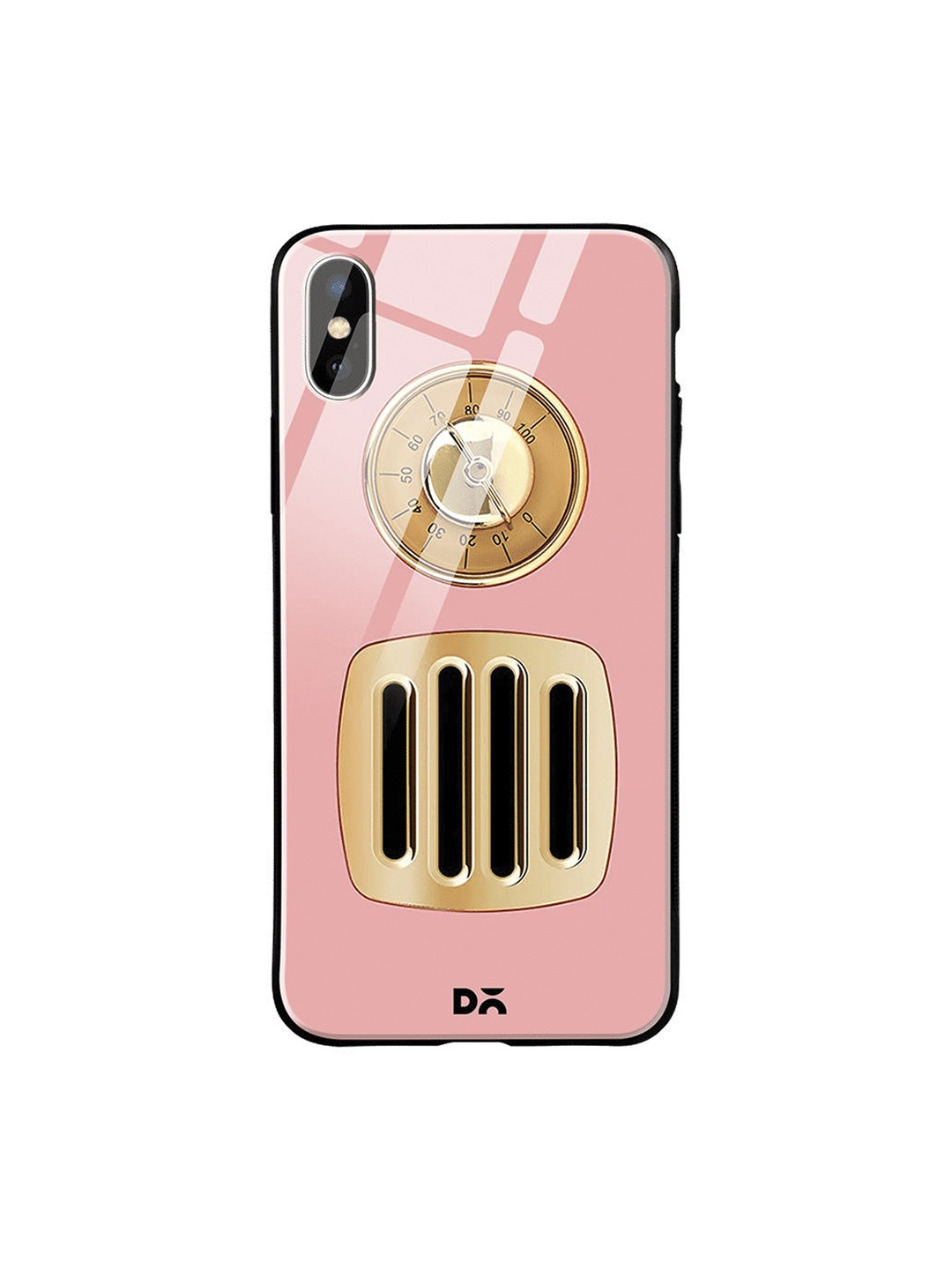 

DailyObjects Pink & Gold-Toned Radio iPhone X Glass Cover