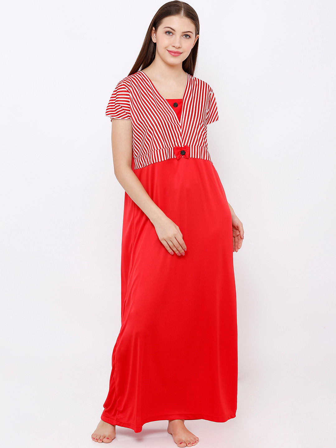 

Pretty Awesome Red Striped Nightdress