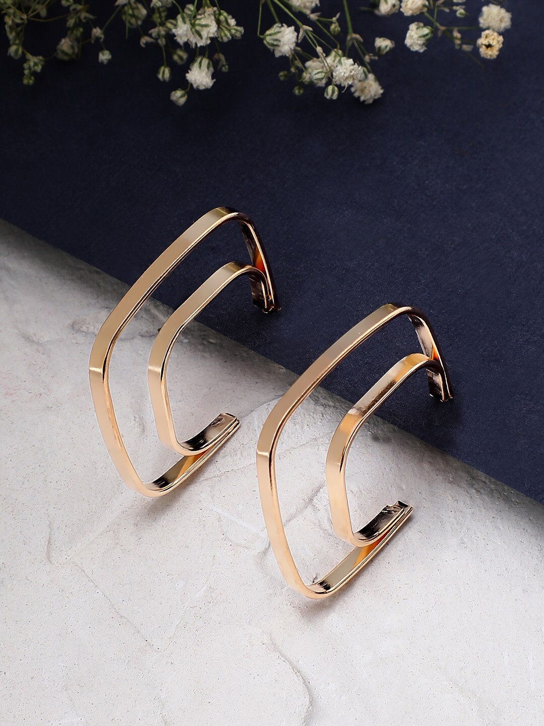 

TOKYO TALKIES X rubans FASHION ACCESSORIES Gold-Plated Geometric Half Hoop Earrings