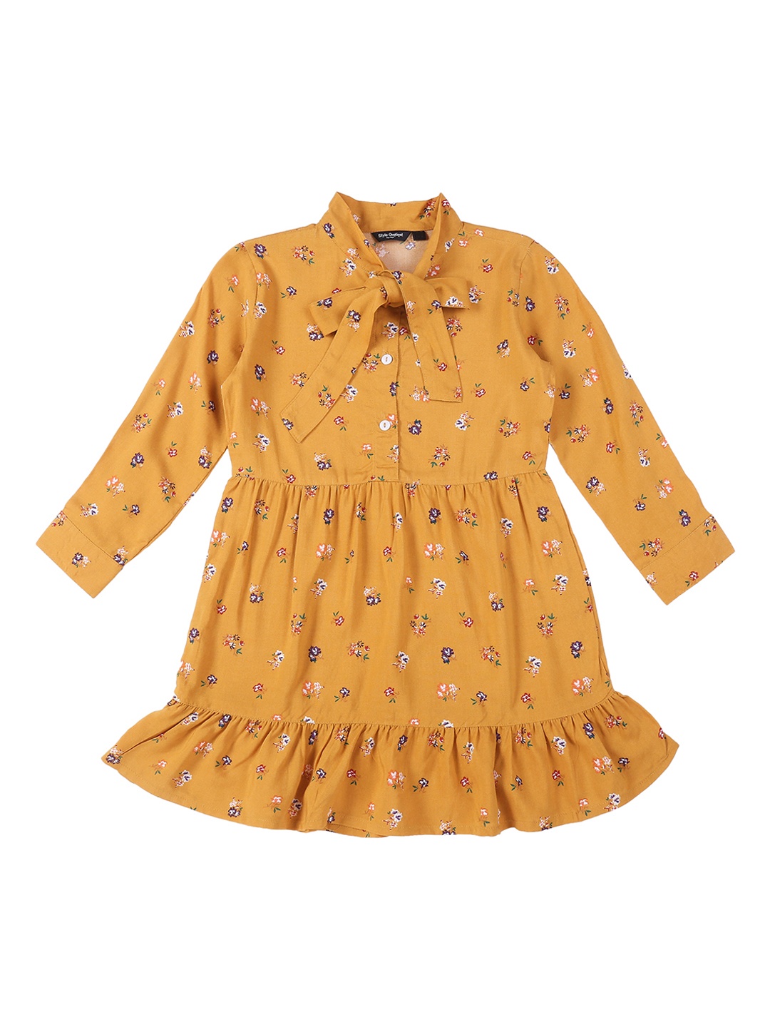 

Style Quotient Girls Yellow Printed Drop-Waist Dress