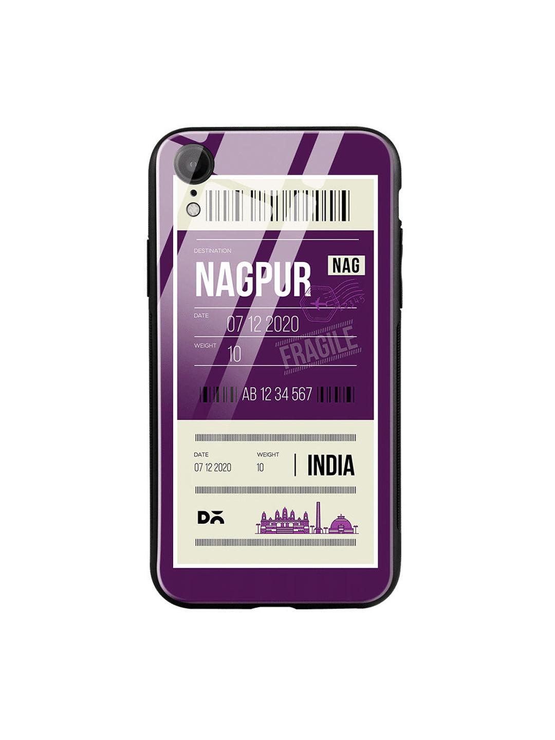 

DailyObjects Purple & White Nagpur City Tag iPhone XR Glass Case
