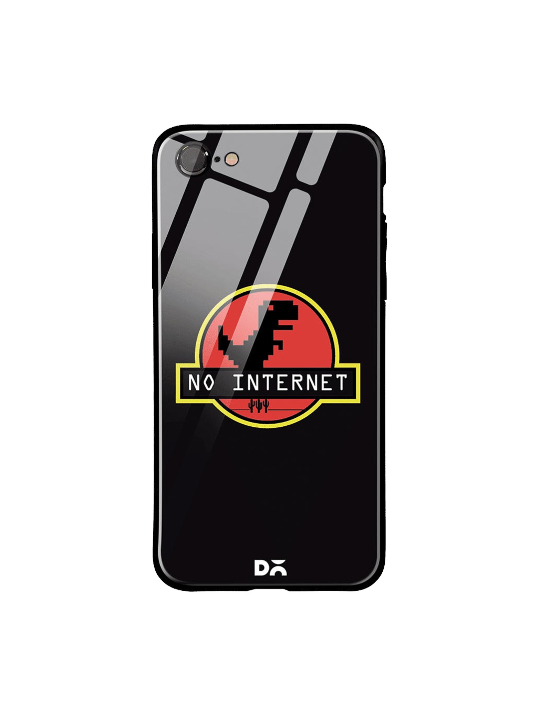 DailyObjects Black & Red No Internet iPhone 8 Glass Case