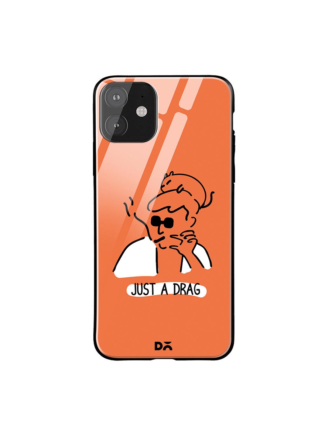 

DailyObjects Orange & White Just A Drag iPhone 11 Glass Case